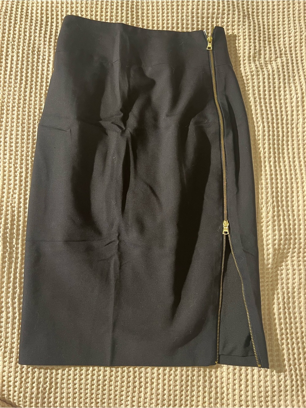 Express Black Pencil Skirt with Gold Side Zip